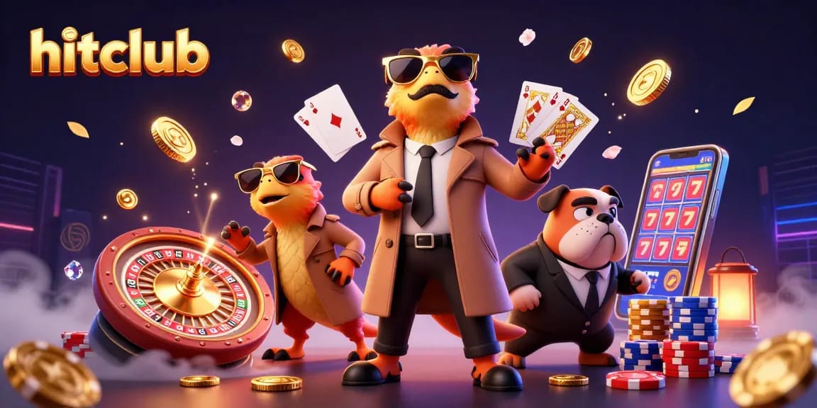 hitclub raptors entering VIP casino lounge, showcasing animated fun and excitement in gaming.