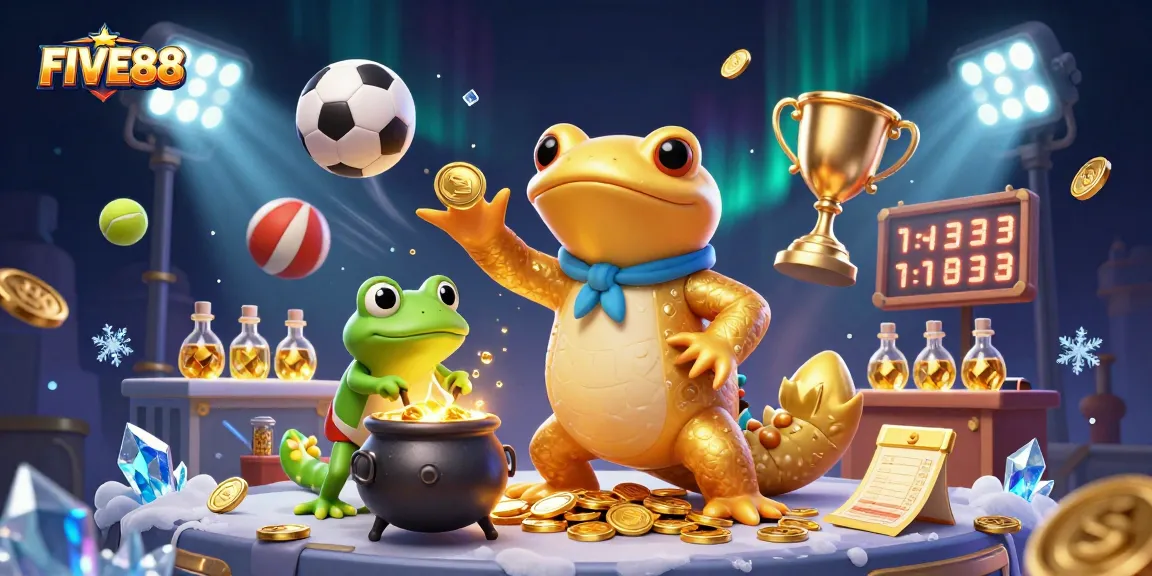 Experience the excitement of FIF88 with this illustration featuring gold alchemy and dynamic gambling elements.