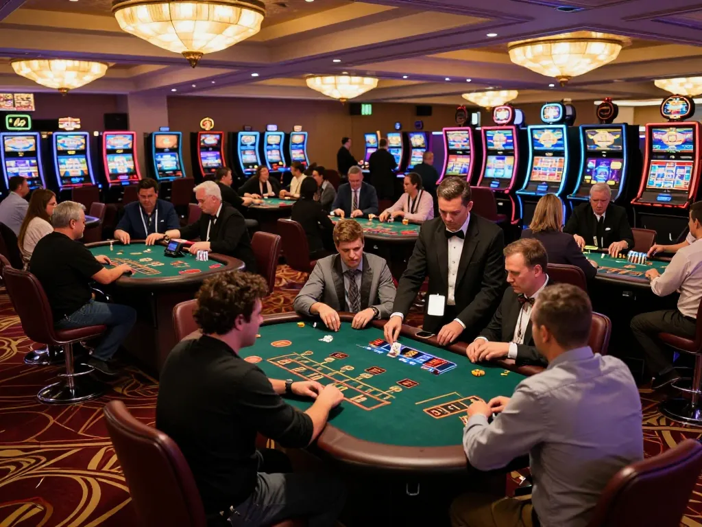 Engaged players enjoy a thrilling game of blackjack at Sunwingo casino, showcasing strategic gameplay.