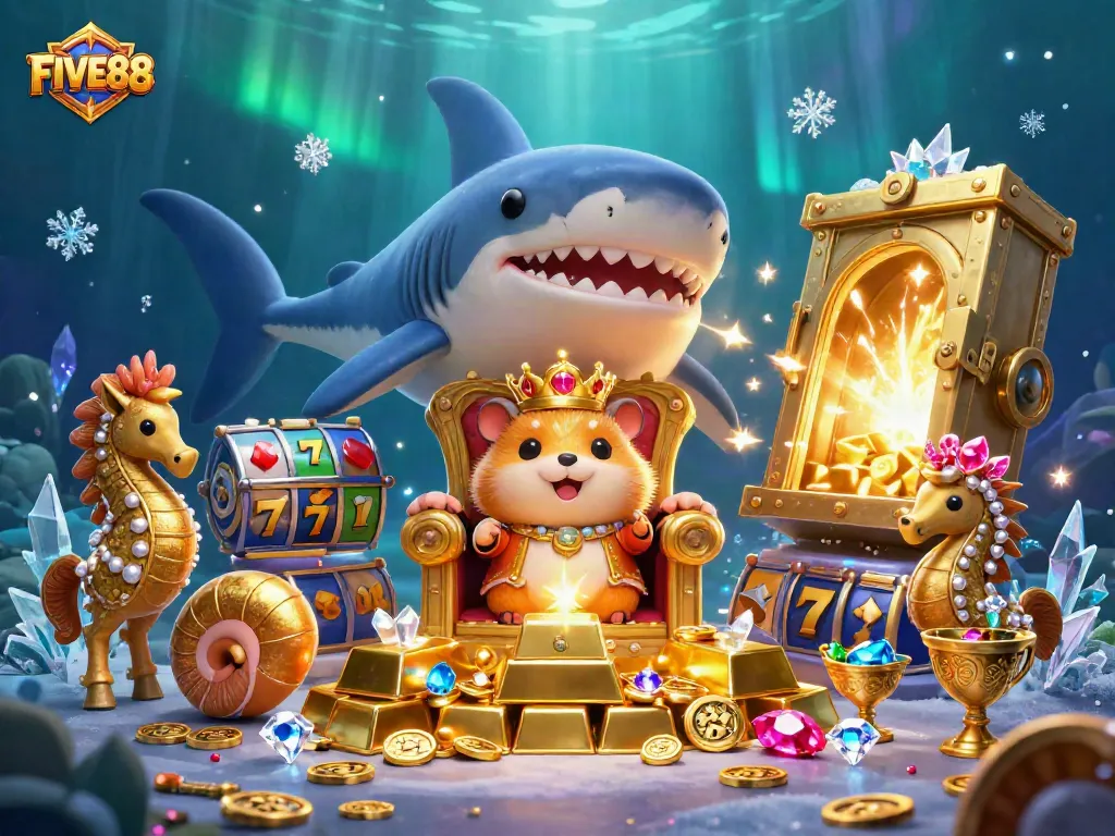 Engage in thrilling gaming at FIVE88, where a hamster king reigns over treasure and slots.