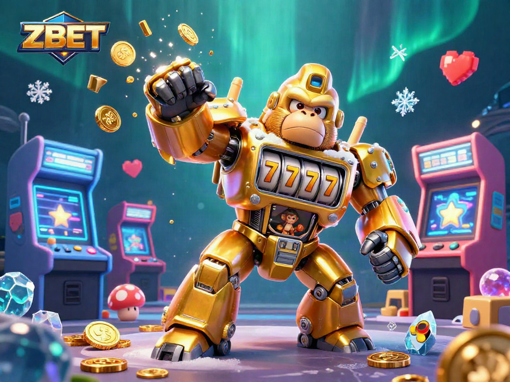 Experience the excitement of ZBET with a vibrant 3D casino gaming scene filled with fun characters and elements.