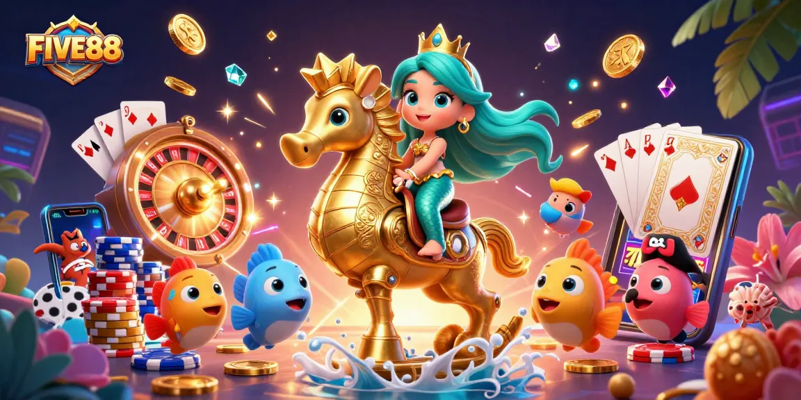 Spin and win at FIVE88 casino with a playful mermaid princess and her magical adventures.