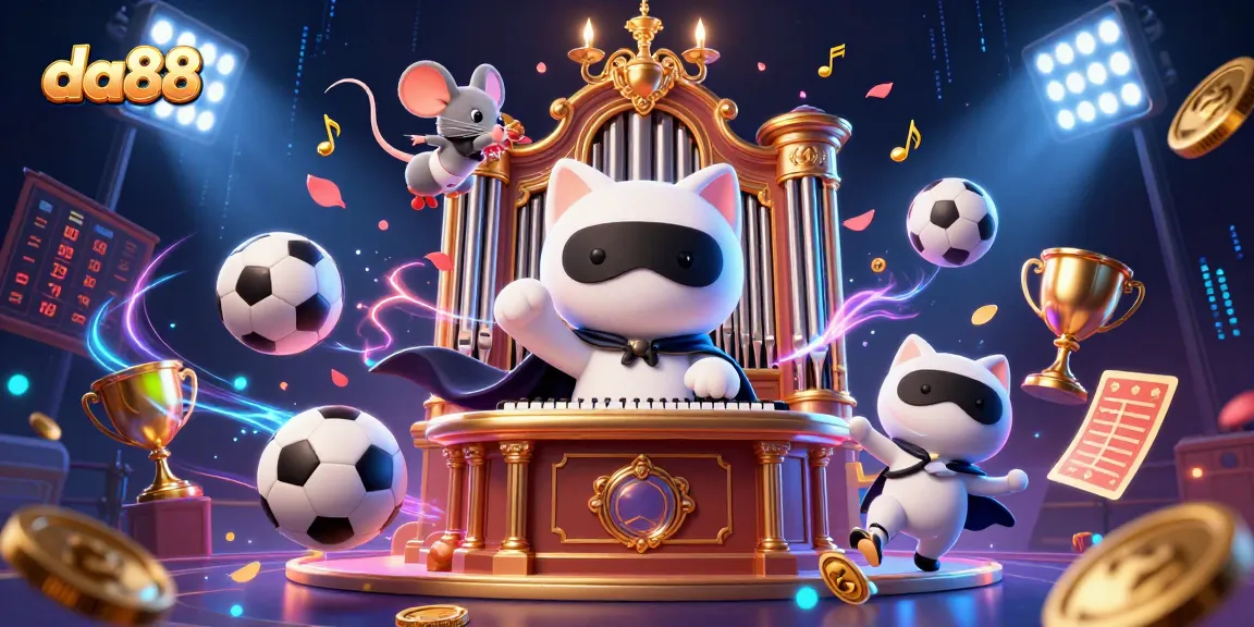 Experience thrilling betting action at da88 with dynamic casino elements in a vibrant scene.