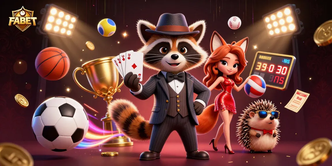 FABET enhances gaming with an energetic illustration of characters enjoying sports and betting.