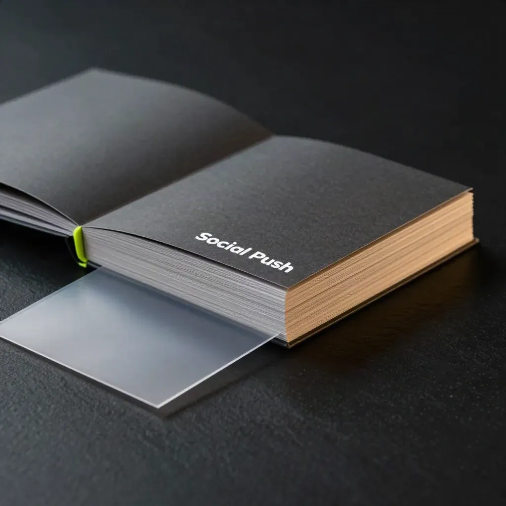 Opened tone-guide booklet with divider tabs and sample cards on a dark studio surface.