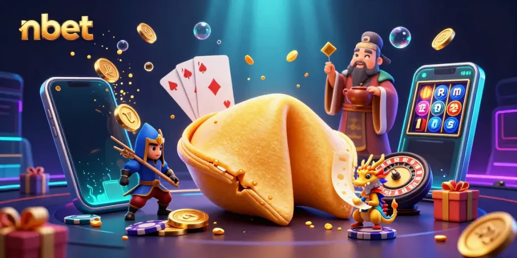 Play and win at nbet in a vibrant casino scene filled with colorful game elements.