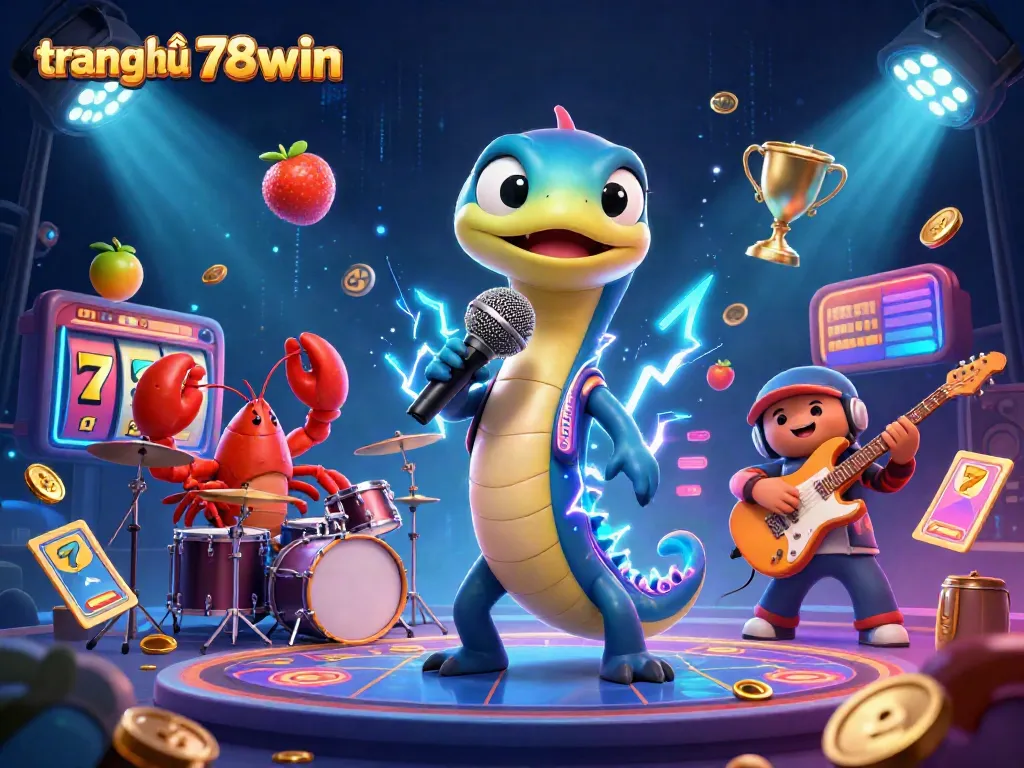 Experience the vibrant underwater scene at trang chủ 78win with an electrifying DJ eel and musical sea creatures.